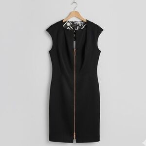 Ted Baker Black Sleeveless V-neck Sheath Dress - Size 1 (US Size 4) - NWT